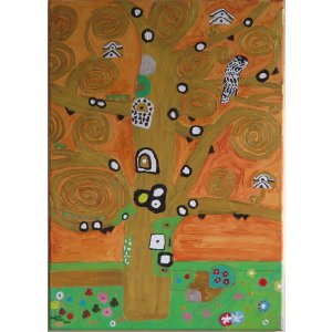 Keilrahmen 50x70cm.
Titel: Der Lebensbaum von Gustav Klimt.